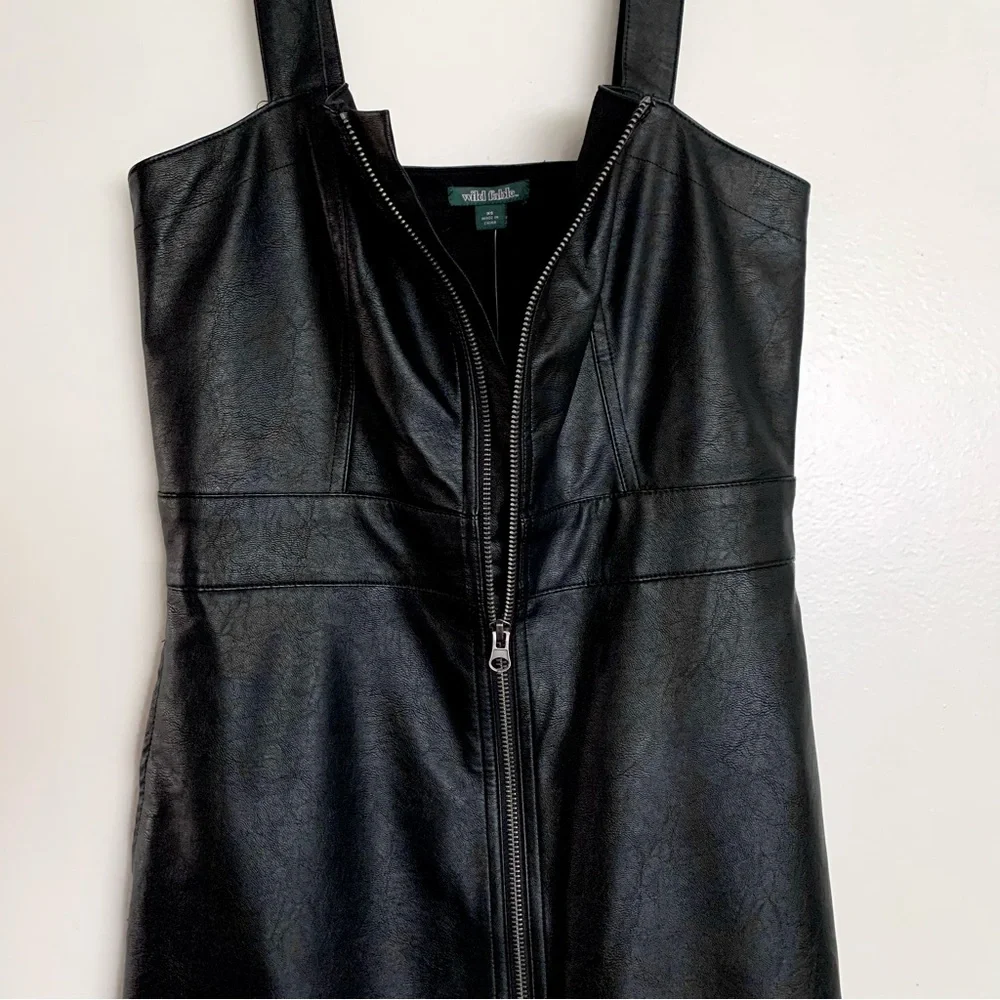 Wild Fable Black Faux Leather Dress - Picture 3 of 10